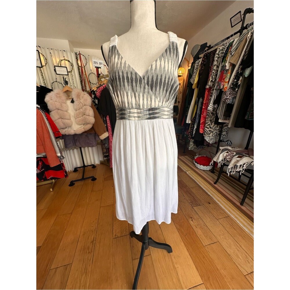 Ikat Bodice Contrast Maxi Dress
